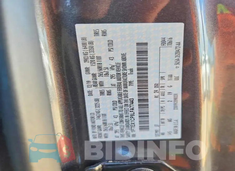 1FTEX1CP8LFA77443 Photo# 13