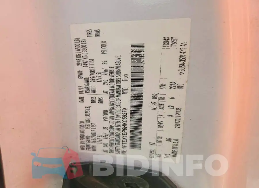 1FTEX1EP6HKC59279 Photo# 12