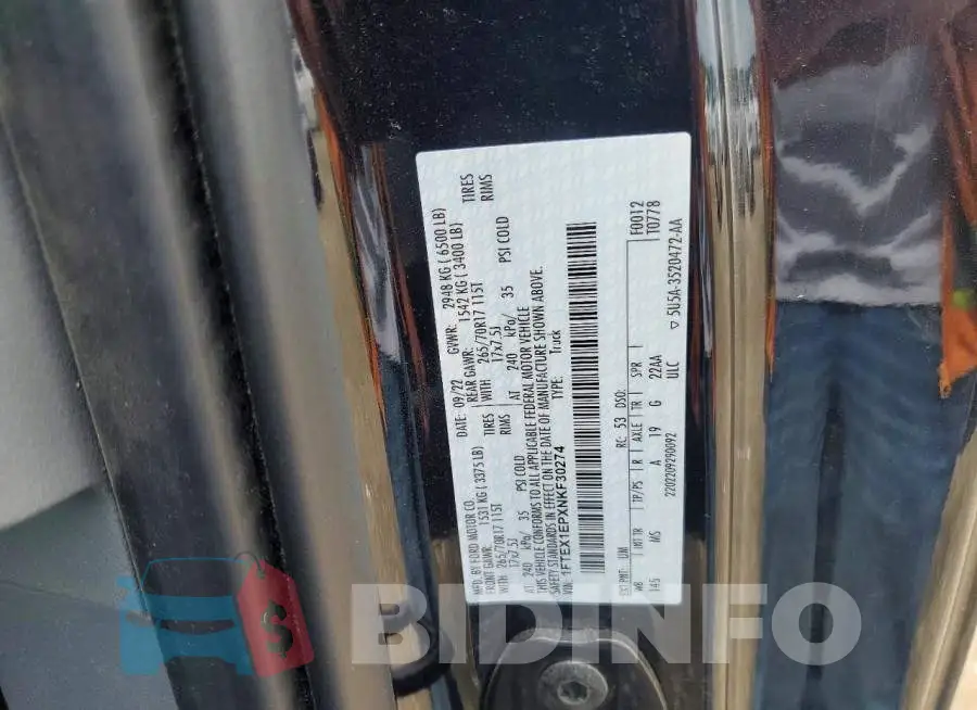 1FTEX1EPXNKF30274 Photo# 12