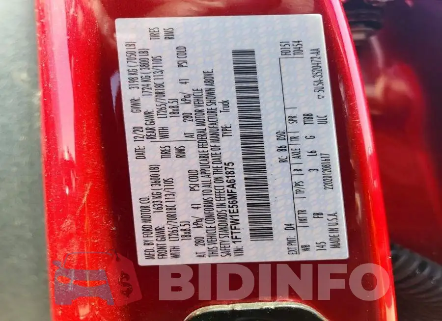 1FTFW1E56MFA61875 Photo# 12