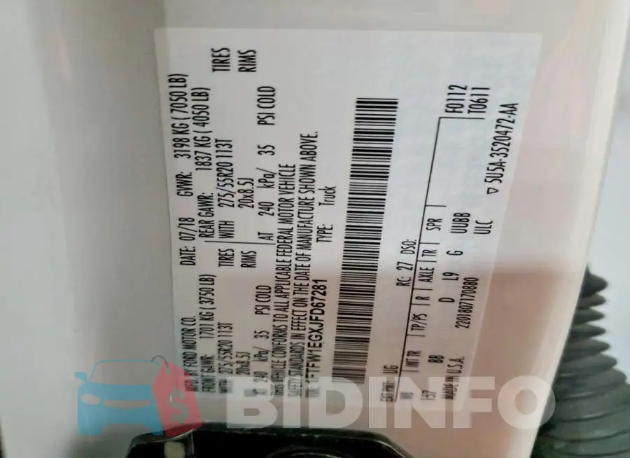 1FTFW1EGXJFD67281 Photo# 12
