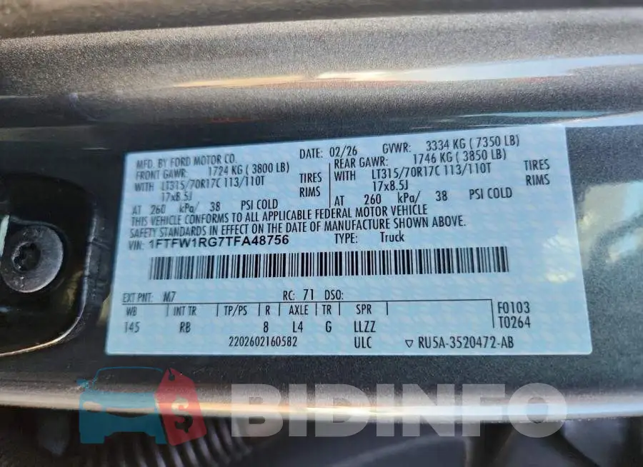 1FTFW1RG7TFA48756 Photo# 13