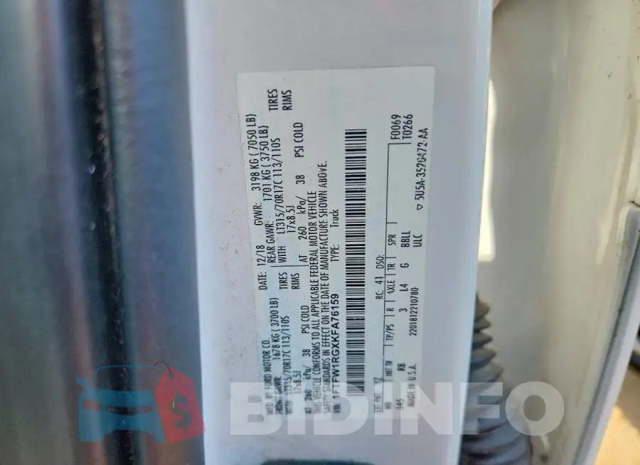 1FTFW1RGXKFA76159 Photo# 12
