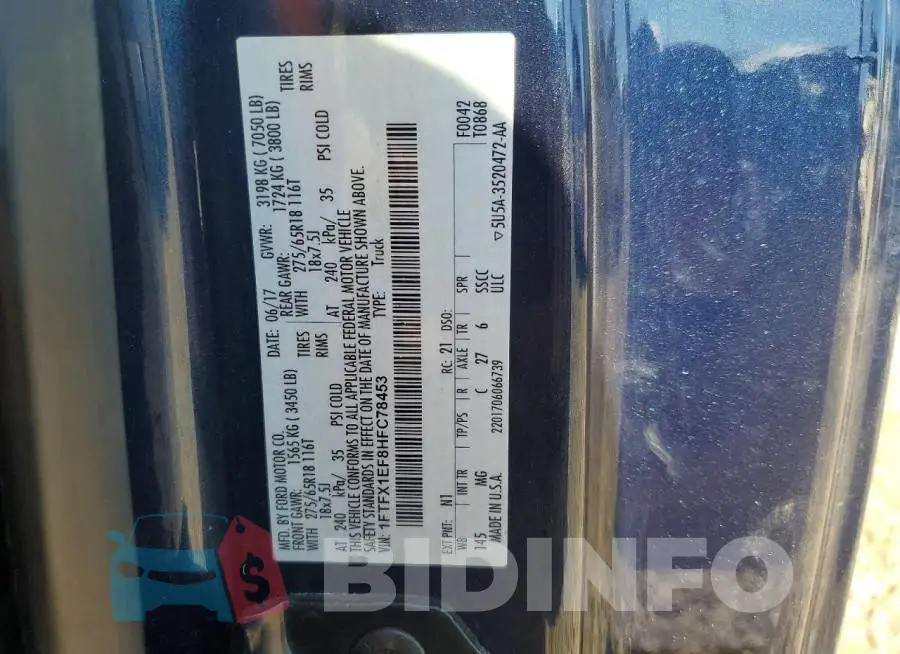 1FTFX1EF8HFC78453 Photo# 12