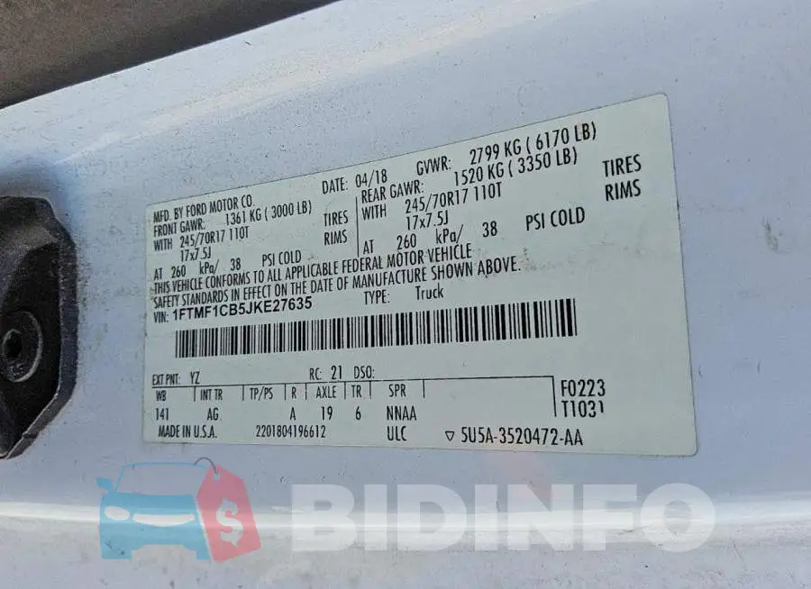 1FTMF1CB5JKE27635 Photo# 12