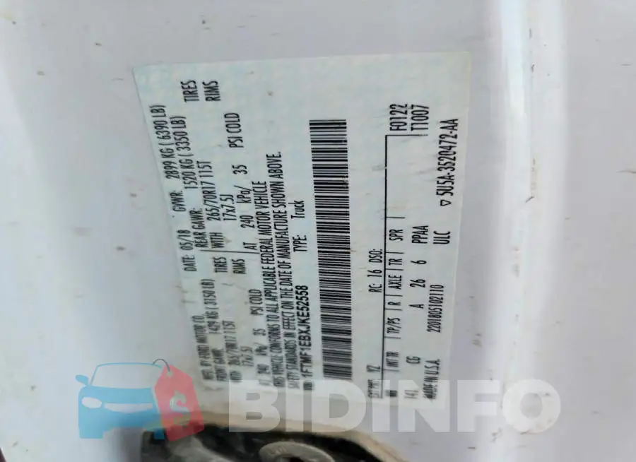 1FTMF1EBXJKE52558 Photo# 12