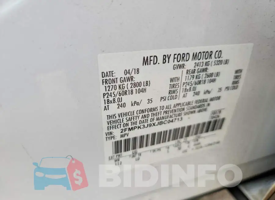2FMPK3J9XJBC04713 Photo# 12