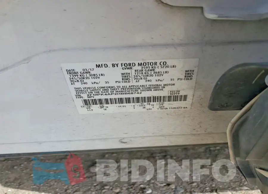2FMPK4AP2HBB68742 Photo# 12