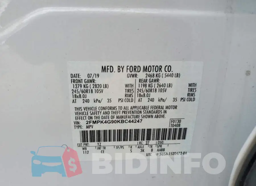 2FMPK4G90KBC44247 Photo# 13