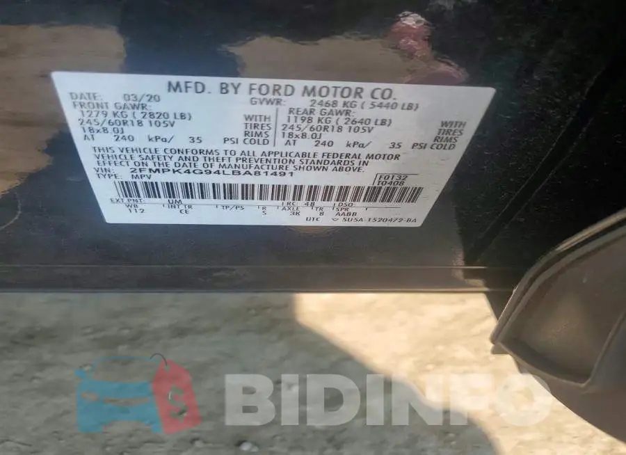 2FMPK4G94LBA81491 Photo# 13