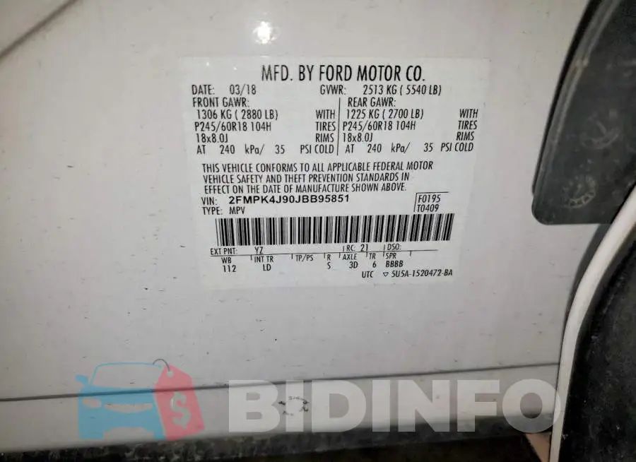 2FMPK4J90JBB95851 Photo# 13