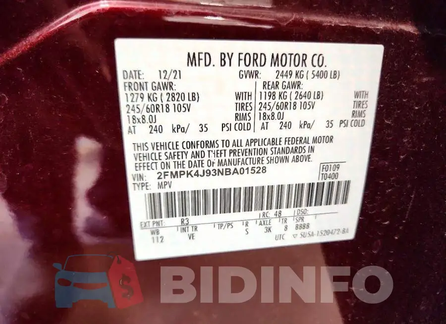 2FMPK4J93NBA01528 Photo# 14