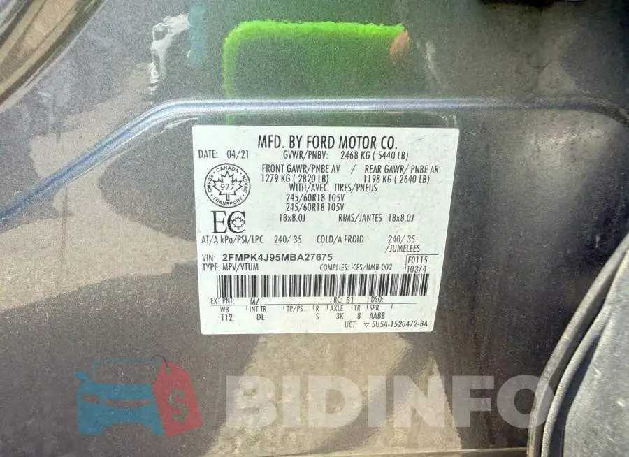 2FMPK4J95MBA27675 Photo# 10