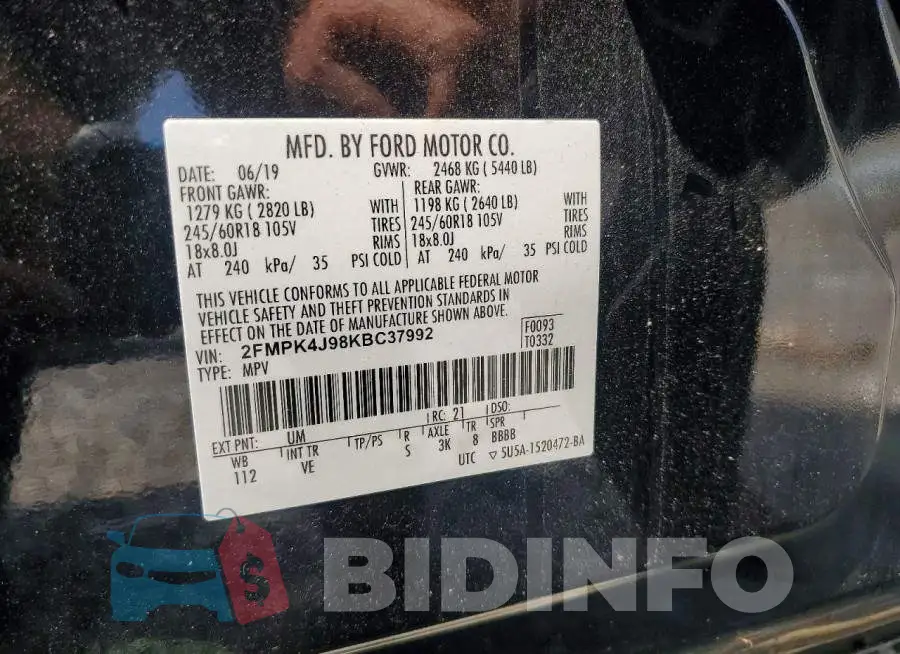 2FMPK4J98KBC37992 Photo# 13
