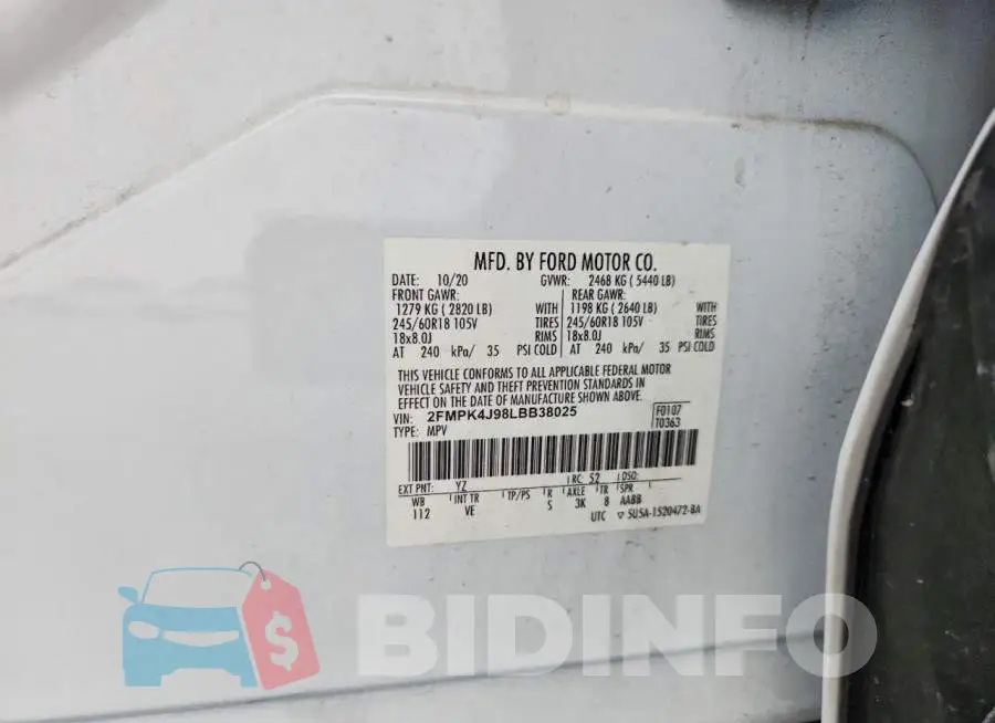 2FMPK4J98LBB38025 Photo# 12