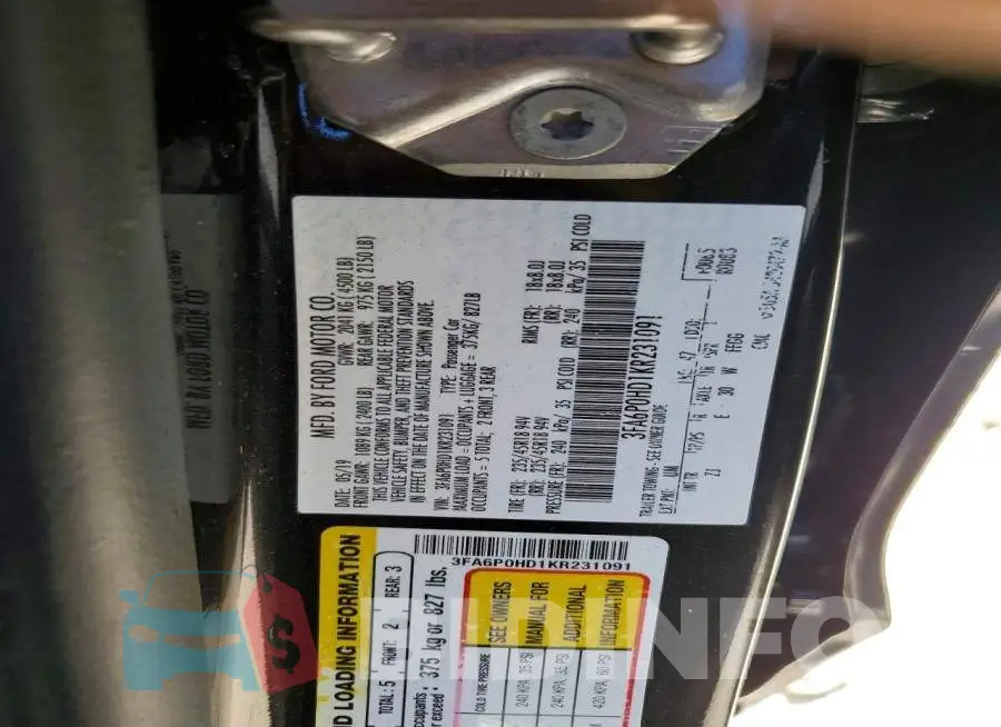 3FA6P0HD1KR231091 Photo# 12