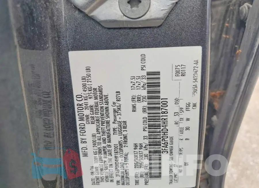 3FA6P0HD4HR187001 Photo# 12