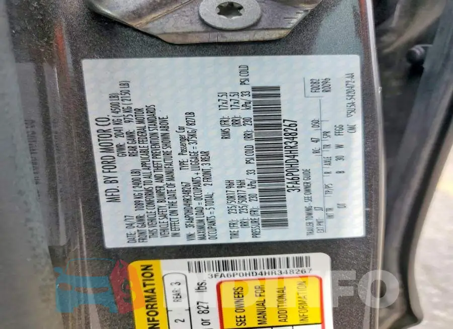 3FA6P0HD4HR348267 Photo# 12