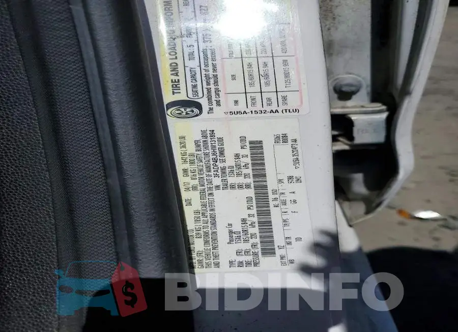 3FADP4BJ6HM131894 Photo# 12