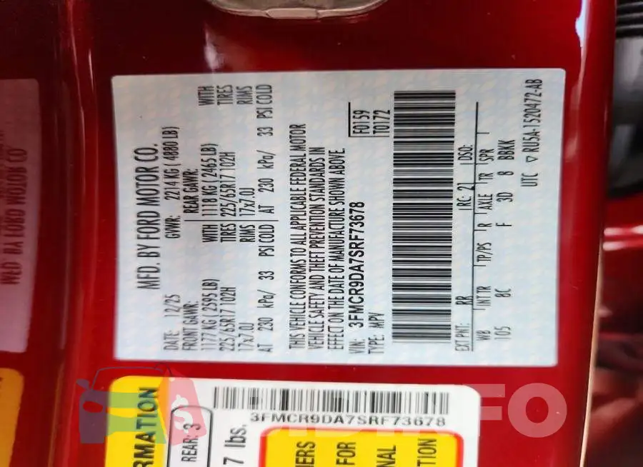 3FMCR9DA7SRF73678 Photo# 13