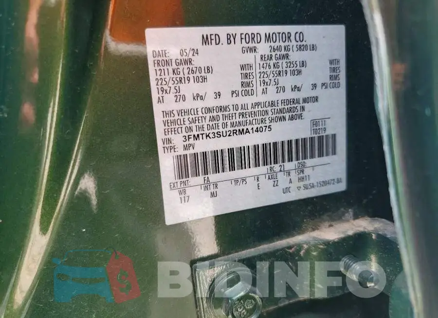 3FMTK3SU2RMA14075 Photo# 13