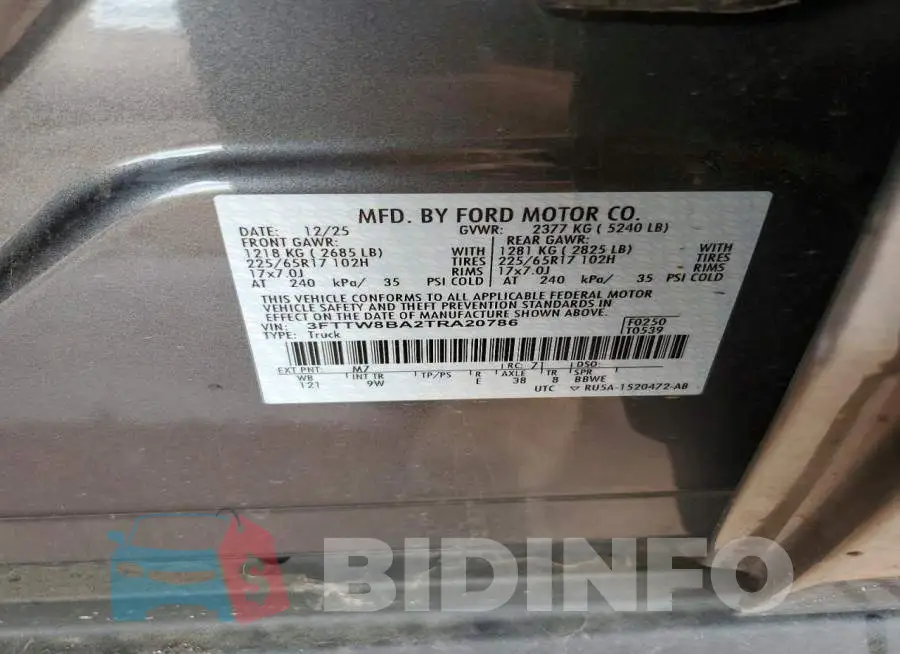 3FTTW8BA2TRA20786 Photo# 12