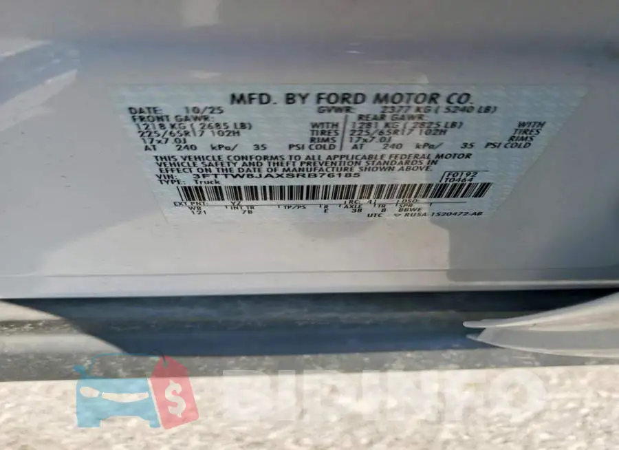 3FTTW8JAXSRB76185 Photo# 12