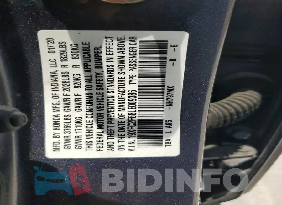 19XFC2F68LE009386 Photo# 12