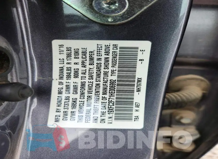 19XFC2F71HE006992 Photo# 12
