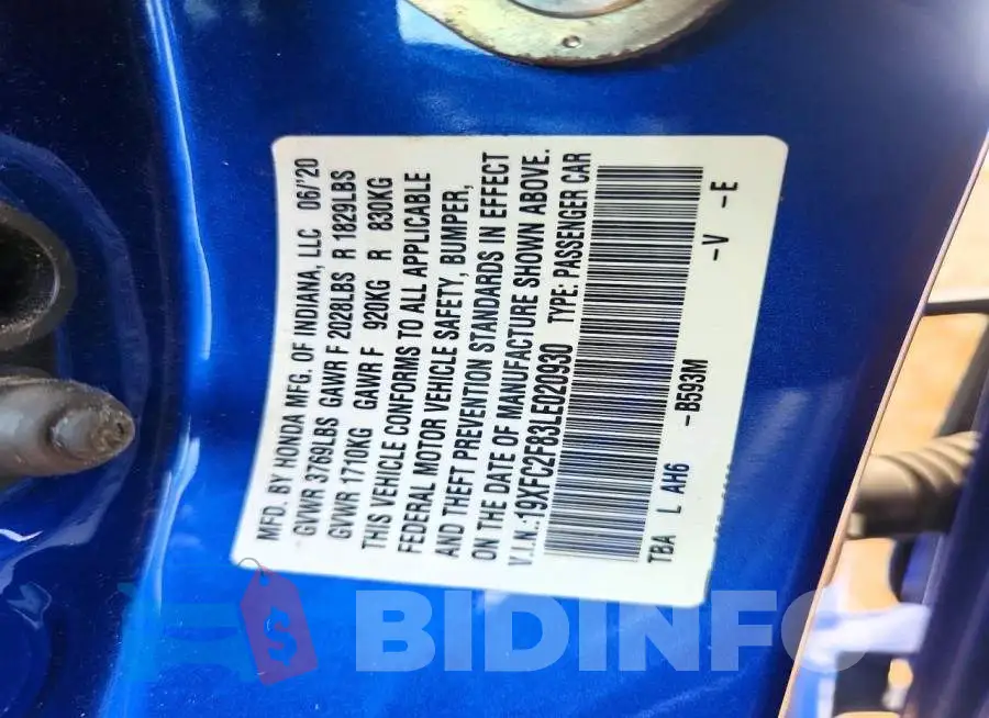19XFC2F83LE020930 Photo# 12