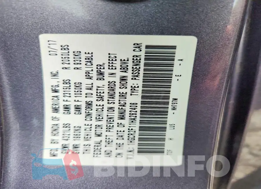 1HGCR2F11HA262406 Photo# 12