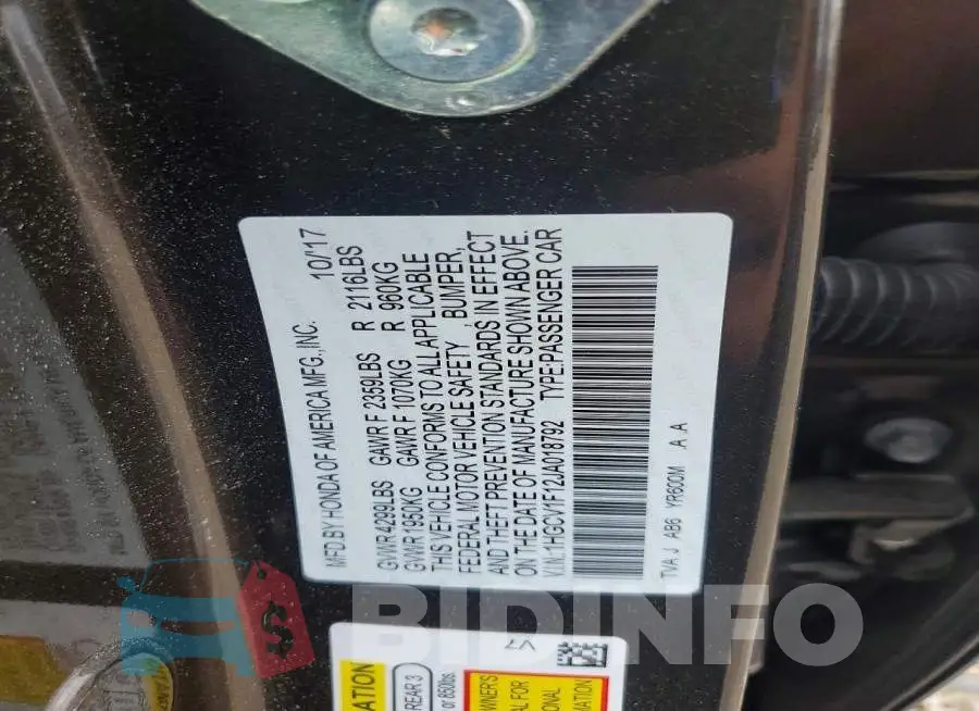 1HGCV1F12JA018792 Photo# 12