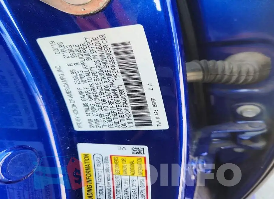 1HGCV1F34KA066071 Photo# 13