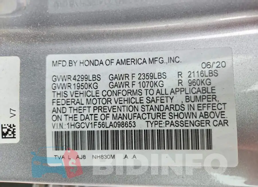 1HGCV1F56LA098653 Photo# 13