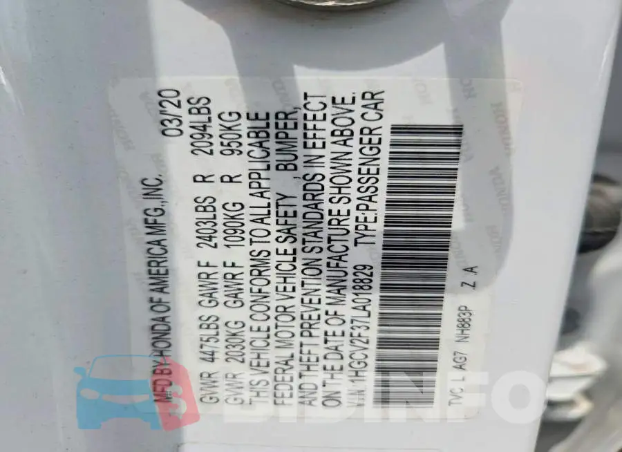 1HGCV2F37LA018829 Photo# 12