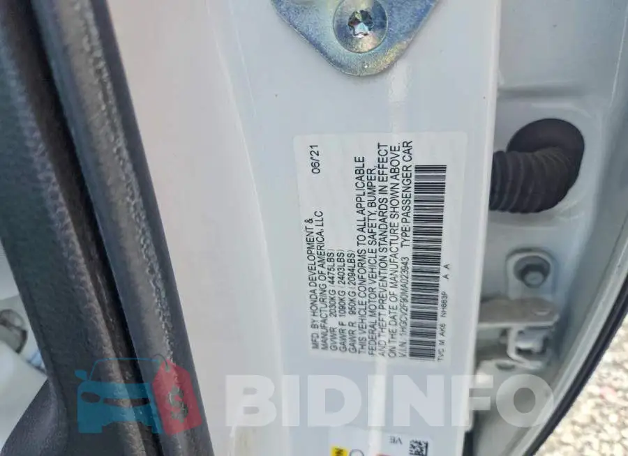 1HGCV2F90MA023943 Photo# 12
