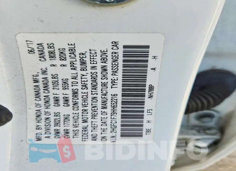 2HGFC1F79HH652216 Photo# 12