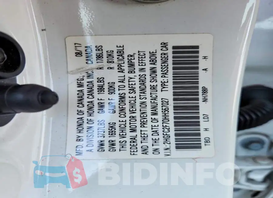 2HGFC2F70HH567027 Photo# 12