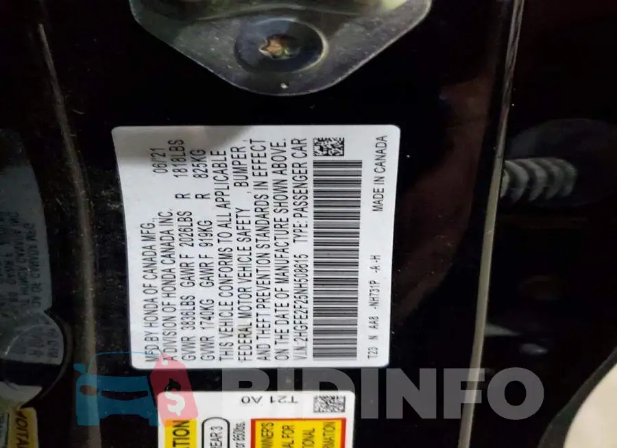 2HGFE2F25NH508615 Photo# 12
