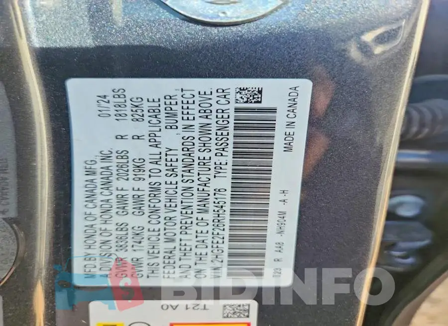 2HGFE2F26RH545176 Photo# 12