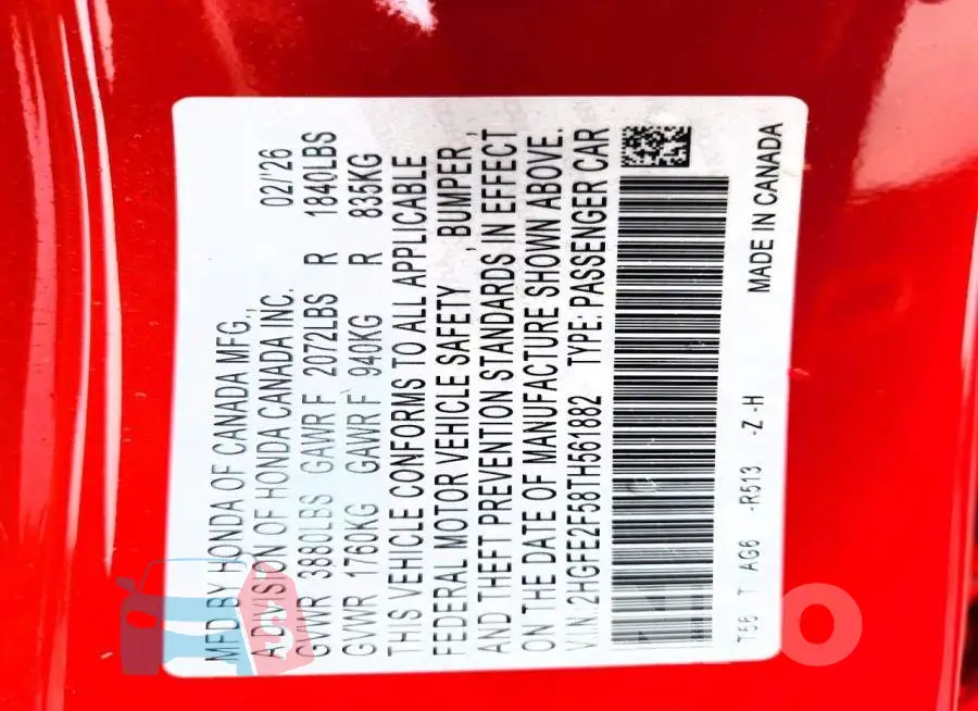2HGFE2F58TH561882 Photo# 12