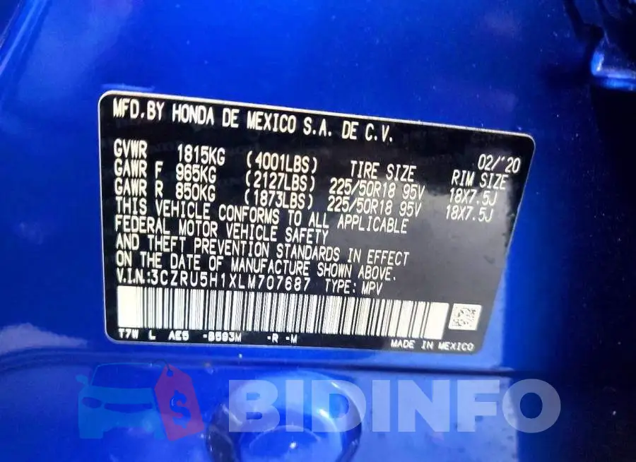 3CZRU5H1XLM707687 Photo# 13