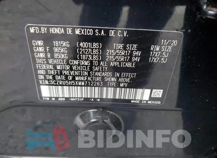 3CZRU5H5XMM712263 Photo# 14