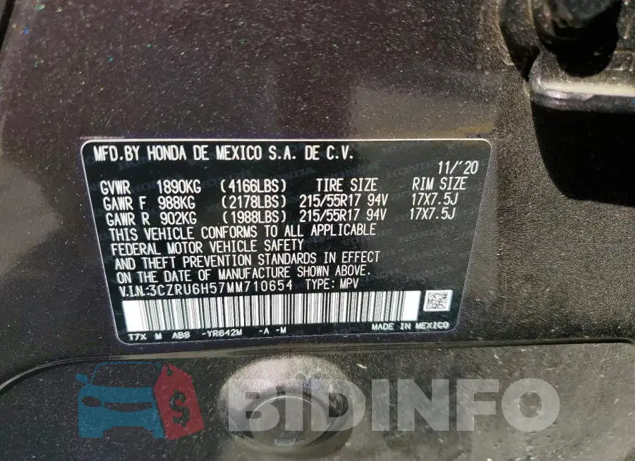 3CZRU6H57MM710654 Photo# 13