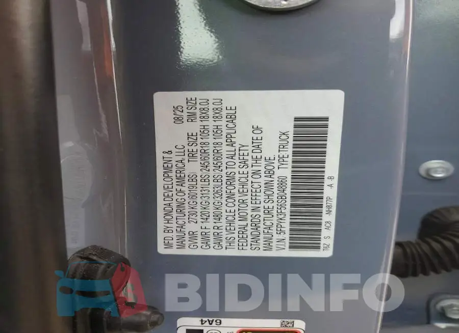 5FPYK3F56SB048860 Photo# 12