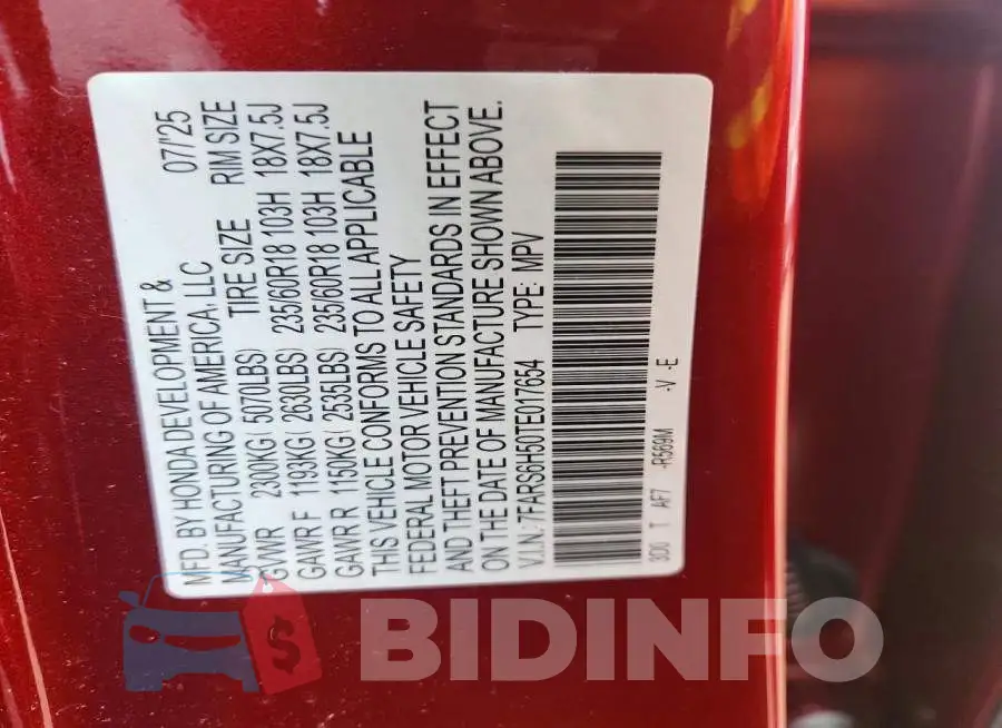 7FARS6H50TE017654 Photo# 14
