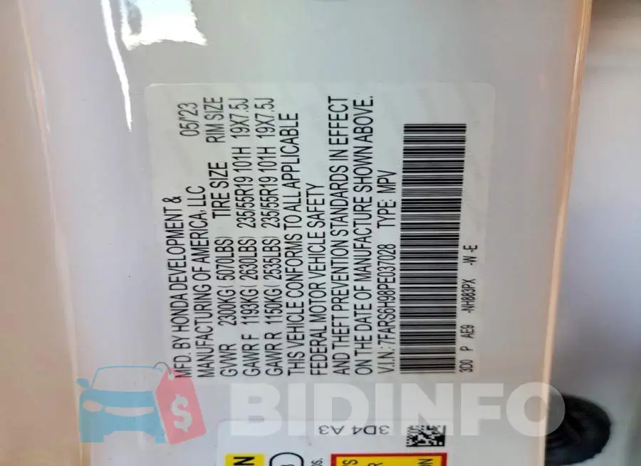 7FARS6H98PE037028 Photo# 13