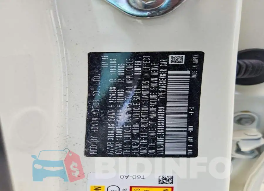 JHMFL5G48SX008699 Photo# 12
