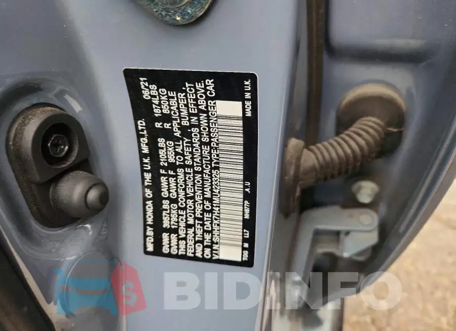 SHHFK7H41MU423325 Photo# 12