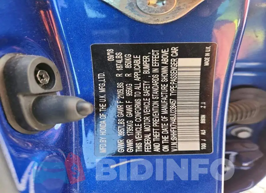 SHHFK7H48JU238457 Photo# 12